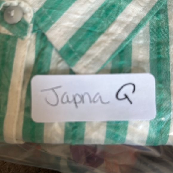 JAPNA stripe elastic waist button resortwear casual beach summer short set NWT S - Picture 14 of 14